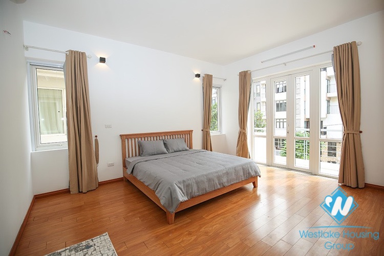 Gorgeous house with front yard and top terrace and lake view for rent in Tay Ho, Hanoi